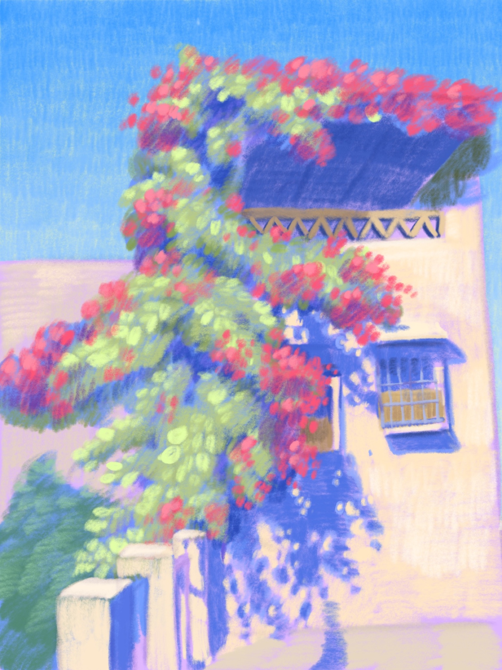 Class101 lesson sample material showing painterly digital technique.