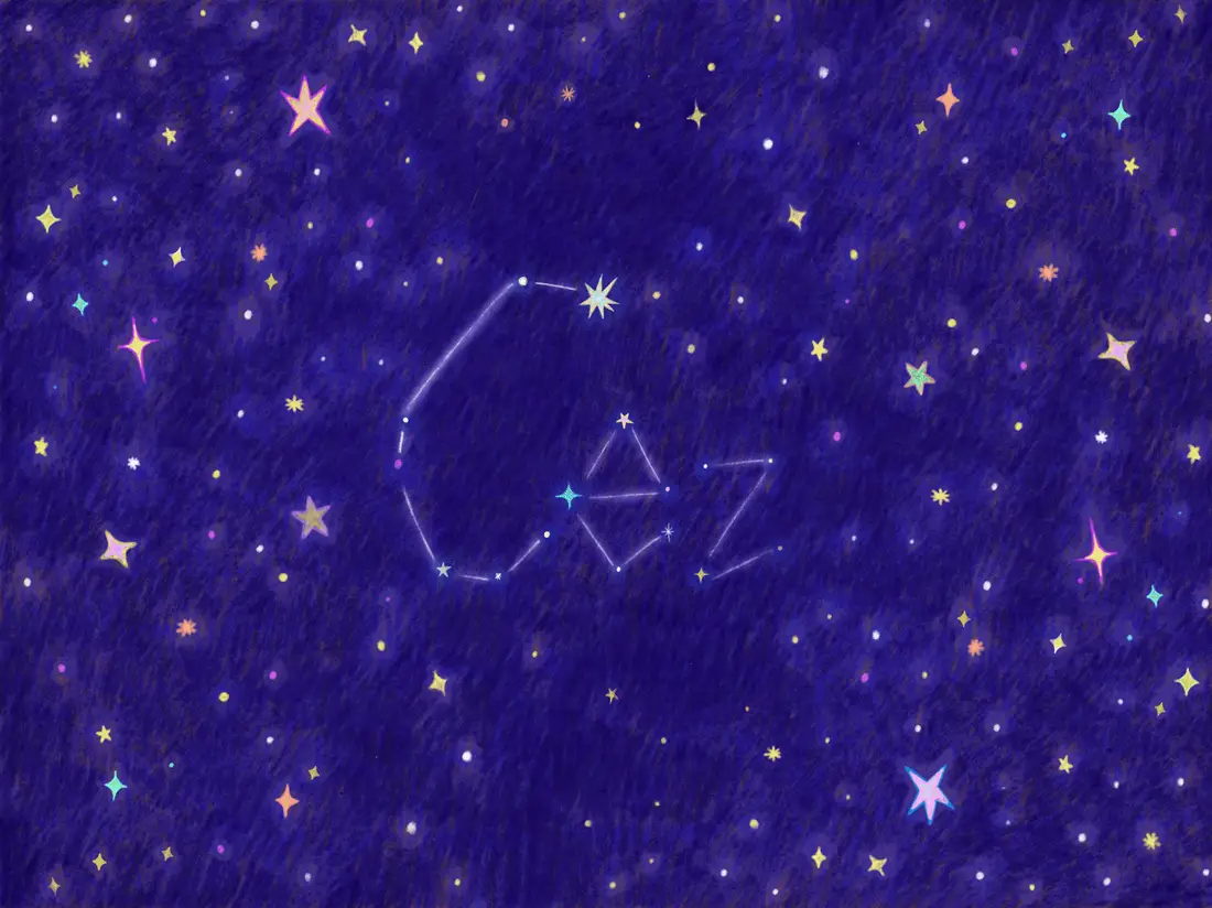 Animated star name illustration.